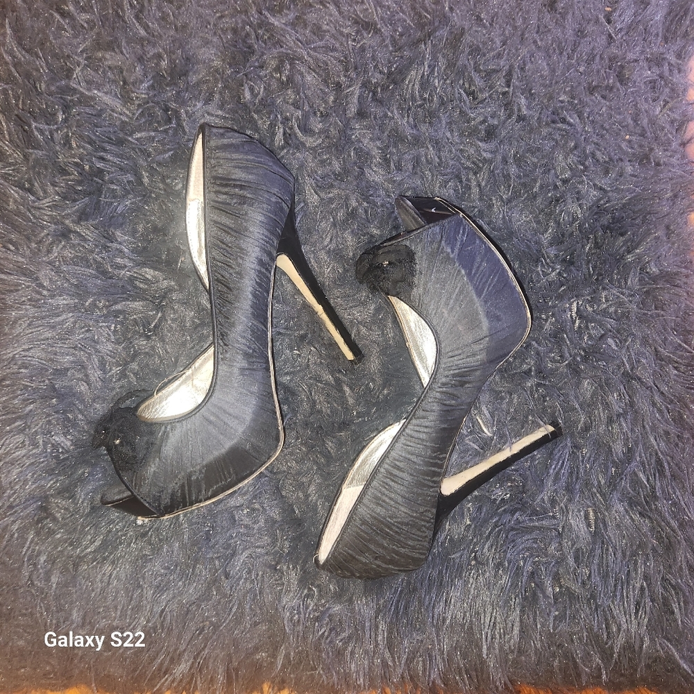 Bakers heels black with a little lace on the front